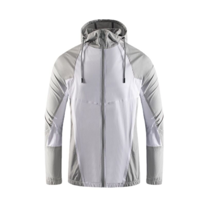 Men's Hooded Colorblock Jacket Outdoor Fishing Suit